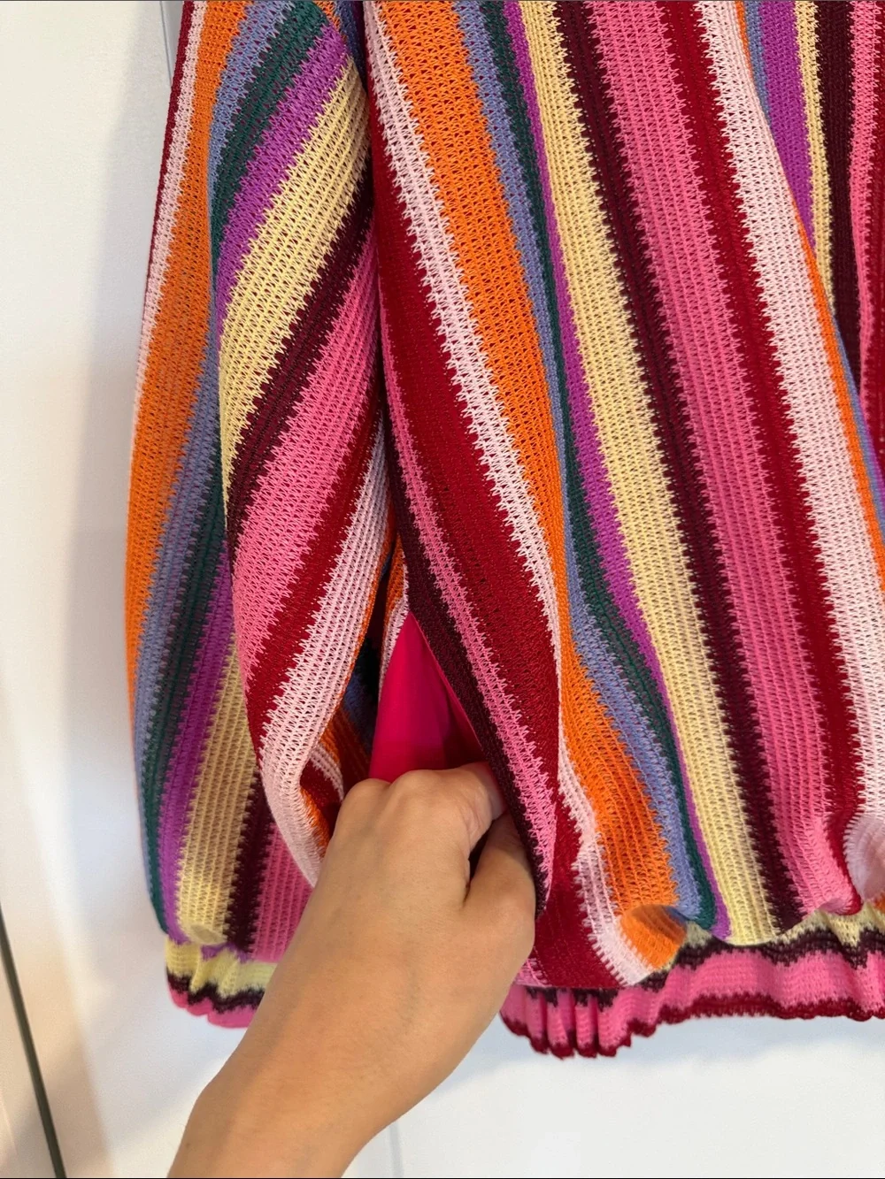 Mad Peonies Multi-Color Striped Knit Zip Jacket - Picture 4 of 7